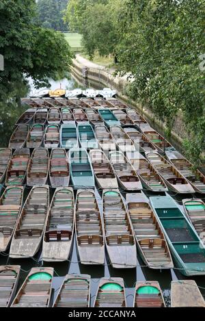 punts moored on the river in Oxford Stock Photo