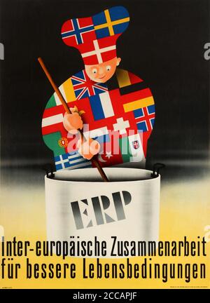 ERP Inter-European Cooperation for Better Living Conditions. Museum: PRIVATE COLLECTION. Author: Alfred Lutz. Stock Photo