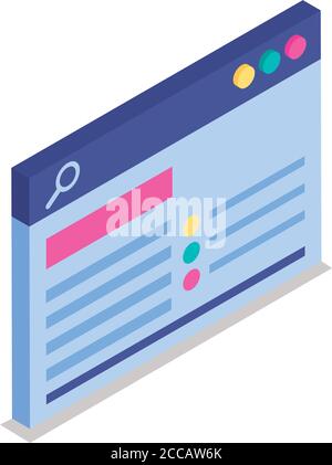 webpage template isometric style icon vector illustration design Stock Vector