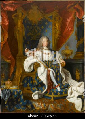 Portrait of Louis XV (1710-1774) king of France, at the age of 9. Museum: Musée de l'Histoire de France, Château de Versailles. Author: JEAN RANC. Stock Photo