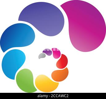 Spiral, coloured, painter, print shop, logo Stock Vector