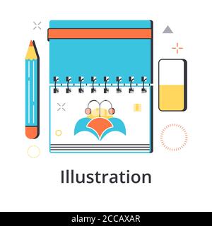 Concept of traditional illustration in flat line design. Icon in trend style. Modern vector illustration Stock Vector
