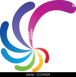 Spiral, coloured, painter, print shop, logo Stock Vector
