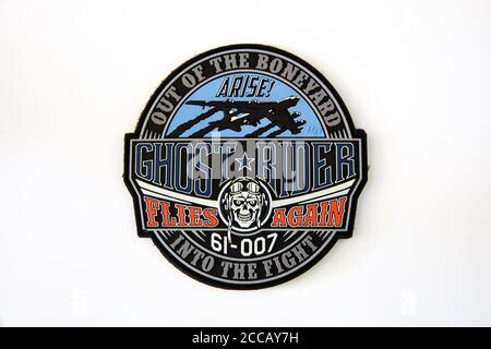 B-52 Stratofortress Ghost Rider PVC Tribute Patch. Stock Photo