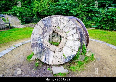 Edinburgh Scotland 6th August 2020 Millstones at the Leith Walkway in Edinburgh, Scotland, UK Stock Photo