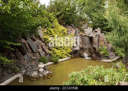 The Japanese garden at Egapark in Erfurt, Germany. Stock Photo