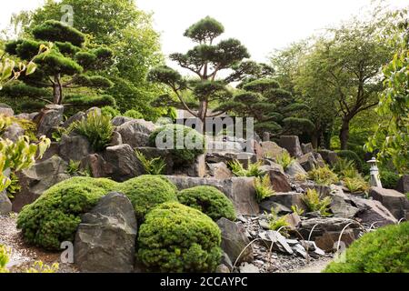 The Japanese garden at Egapark in Erfurt, Germany. Stock Photo