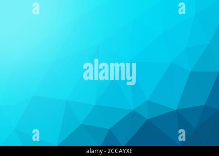 Abstract blue cyan low poly background. Futuristic polygonal backdrop Stock Photo