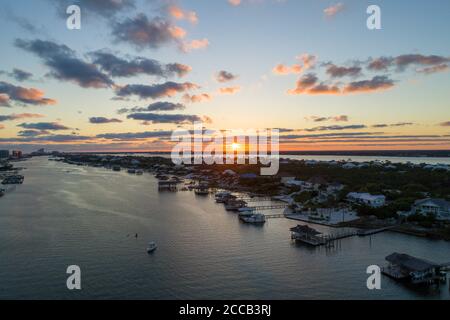 Ono Island & Perdido Key at sunset Stock Photo