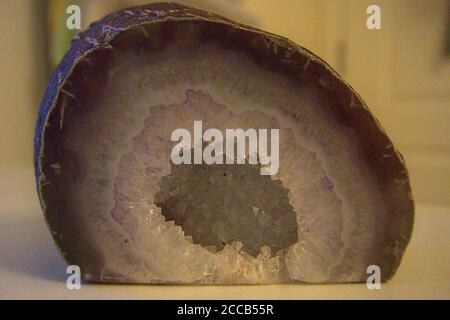 Stunning close up of a purple quartz rock Stock Photo