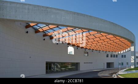 Modern design building exterior with curve line building feature. Stock Photo