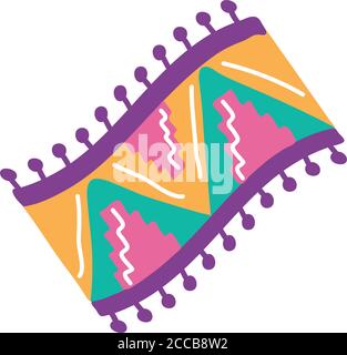 mexican carpet ethnic flat style icon vector illustration design Stock Vector