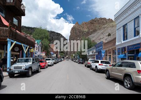 View of Main Street in the town of Creede, Colorado Stock Photo