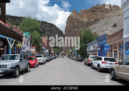 View of Main Street in the town of Creede, Colorado Stock Photo