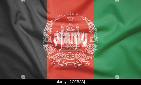 Afghanistan flag crumpled with fabric texture Stock Photo