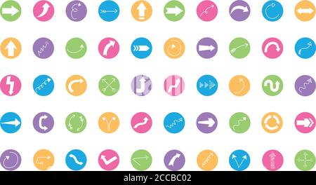 bundle of fifty arrows set icons vector illustration design Stock Vector