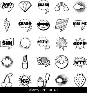 bundle of pop art set icons vector illustration design Stock Vector