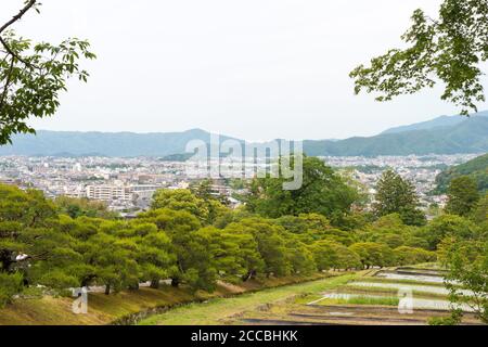 Kyoto, Japan - Landscape view from Shugakuin Imperial Villa (Shugakuin Rikyu) in Kyoto, Japan. Stock Photo