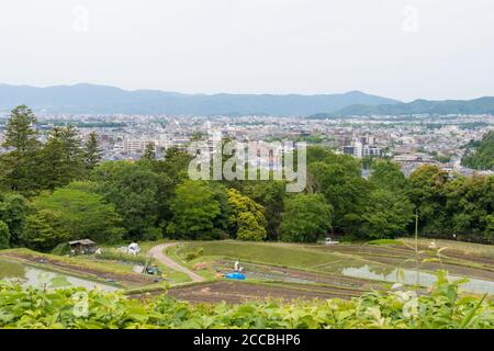 Kyoto, Japan - Landscape view from Shugakuin Imperial Villa (Shugakuin Rikyu) in Kyoto, Japan. Stock Photo