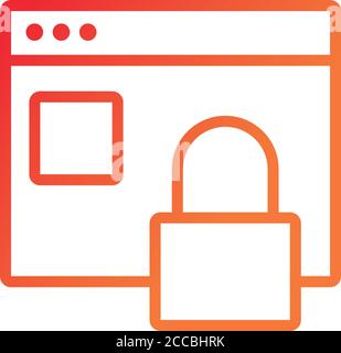 webpage template with padlock gradient style icon vector illustration design Stock Vector