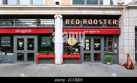 Red Rooster, 310 Malcolm X Blvd, New York, NYC storefront photo of a fine dining comfort food restaurant in Manhattan Harlem. Stock Photo