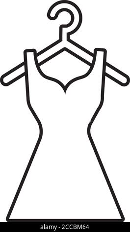 female dress in clothespin line style icon vector illustration design Stock Vector