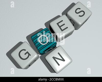 skin care hair care: goes on crossword by cubic dice letters, 3D illustration Stock Photo