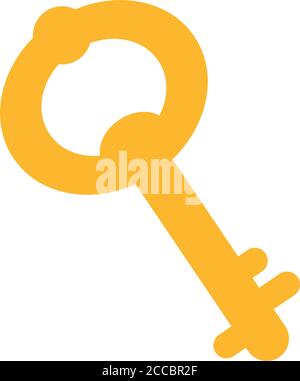 old key door flat style icon vector illustration design Stock Vector