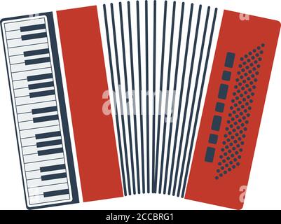 Accordion Icon. Flat Color Design. Vector Illustration. Stock Vector