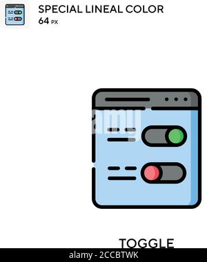 Toggle Special lineal color icon. Illustration symbol design template for web mobile UI element. Perfect color modern pictogram on editable stroke. Stock Vector