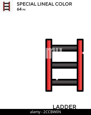 Ladder Special lineal color icon. Illustration symbol design template for web mobile UI element. Perfect color modern pictogram on editable stroke. Stock Vector