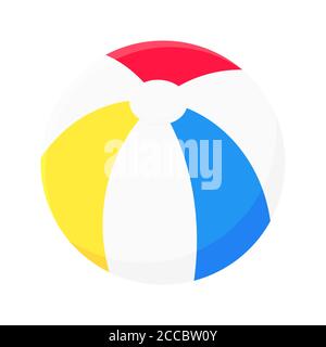 Inflatable beach ball flat style design vector illustration icon sign Stock Vector