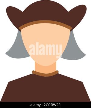Christopher Columbus character flat style icon vector illustration design Stock Vector