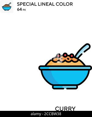 Curry Special lineal color icon. Illustration symbol design template for web mobile UI element. Perfect color modern pictogram on editable stroke. Stock Vector