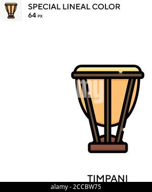 Timpani Special lineal color icon. Illustration symbol design template for web mobile UI element. Perfect color modern pictogram on editable stroke. Stock Vector