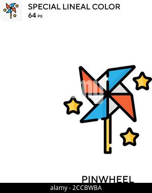 Pinwheel Special lineal color icon. Illustration symbol design template for web mobile UI element. Perfect color modern pictogram on editable stroke. Stock Vector