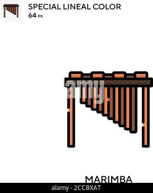 Marimba Special lineal color icon. Illustration symbol design template for web mobile UI element. Perfect color modern pictogram on editable stroke. Stock Vector