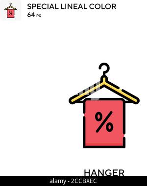 Hanger Special lineal color icon. Illustration symbol design template for web mobile UI element. Perfect color modern pictogram on editable stroke. Stock Vector