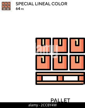 Pallet Special lineal color icon. Illustration symbol design template for web mobile UI element. Perfect color modern pictogram on editable stroke. Stock Vector
