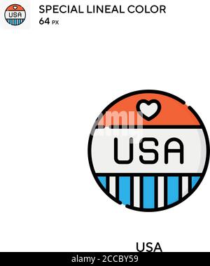 Usa Special lineal color icon. Illustration symbol design template for web mobile UI element. Perfect color modern pictogram on editable stroke. Stock Vector