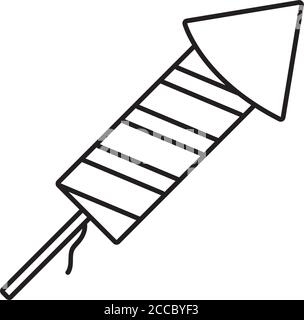 rocket firework line style icon vector illustration design Stock Vector