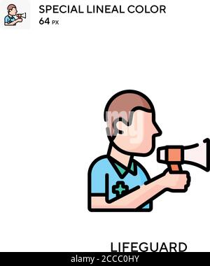 Lifeguard tower Special lineal color icon. Illustration symbol design ...