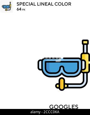 Googles Special lineal color icon. Illustration symbol design template for web mobile UI element. Perfect color modern pictogram on editable stroke. Stock Vector