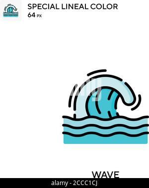 Wave Special lineal color icon. Illustration symbol design template for web mobile UI element. Perfect color modern pictogram on editable stroke. Stock Vector