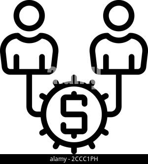 Pension compesation icon, outline style Stock Vector
