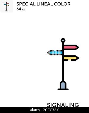 Signaling Special lineal color icon. Illustration symbol design template for web mobile UI element. Perfect color modern pictogram on editable stroke. Stock Vector
