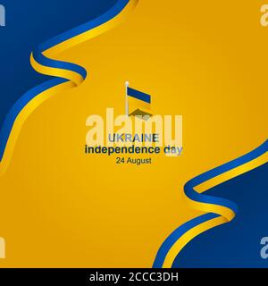 ukraine independence day vector illustration, to welcome Ukraine's important day on August 24, additional size include layer by layer Stock Vector