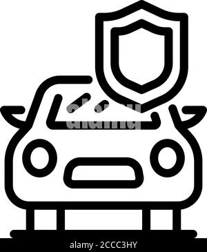 Security car icon, outline style Stock Vector