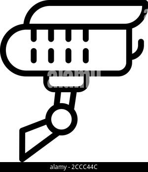 Video security icon, outline style Stock Vector