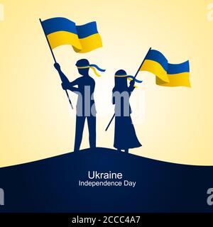 ukraine independence day vector illustration, to welcome Ukraine's important day on August 24, additional size include layer by layer Stock Vector
